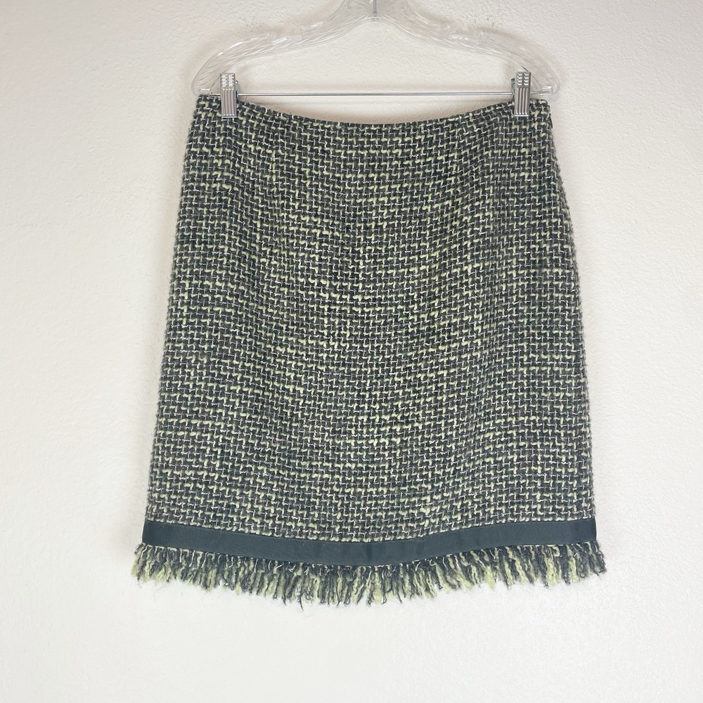 Vintage JON Suit Jack Skirt 12 Fringe Alpaca Mohair Old Money Classic Elegant - Picture 9 of 15